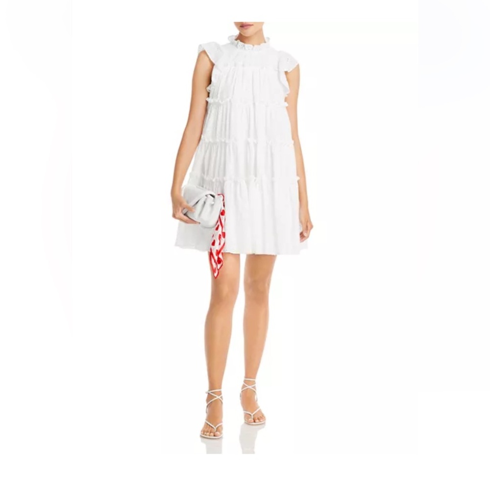 En Saison Kiko Cotton Eyelet Tiered Mini Dress - Picture 6 of 9